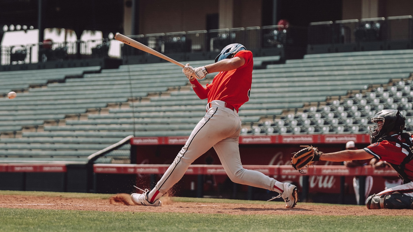 High school baseball action